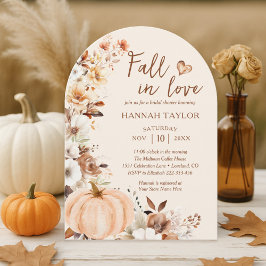 Fall in Love Pumpkin Bridal Shower 招待状