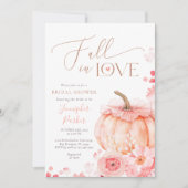 Fall in Love Pumpkin Bridal Shower Invitation 招待状 (正面)