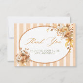 Fall in Love Pumpkin Bridal Shower Thank You Card サンキューカード (正面)