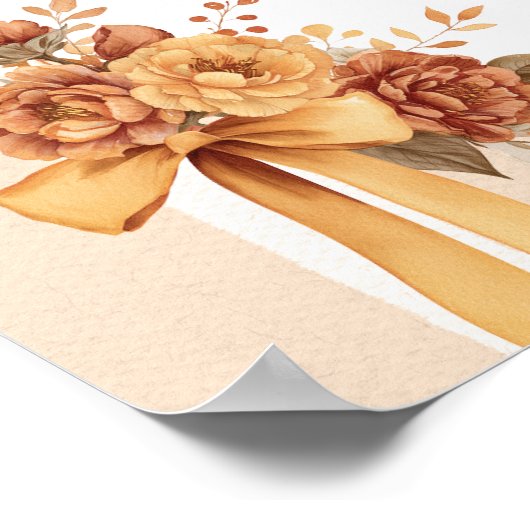 Fall in Love Pumpkin Bridal Shower Welcome ポスター (角)