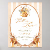 Fall in Love Pumpkin Bridal Shower Welcome ポスター (正面)