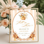 Fall in Love Pumpkin Bridal Shower Welcome ポスター
