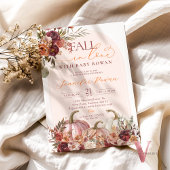 Fall in Love Pumpkin Burgundy Orange Baby Shower 招待状