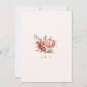 Fall in Love Pumpkin Burgundy Orange Baby Shower 招待状 (裏面)