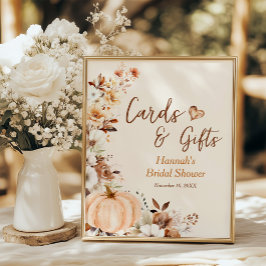 Fall in Love Pumpkin Cards and Gifts Bridal Shower ポスター