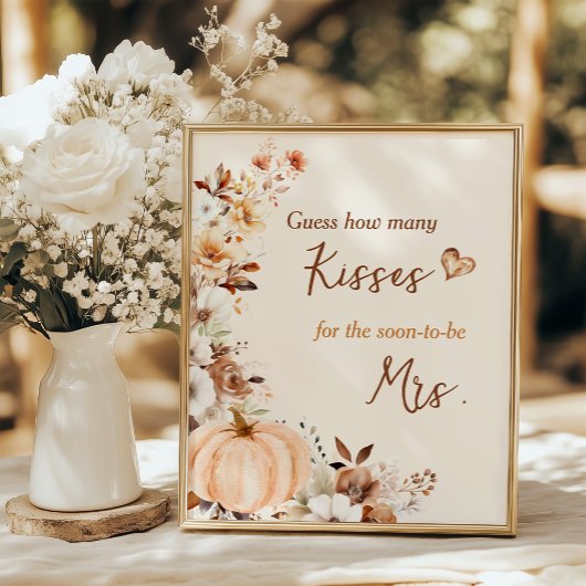 Fall in Love Pumpkin Cards and Gifts Bridal Shower ポスター