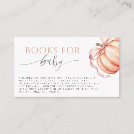 Fall in Love Pumpkin Pink Bow Books for Baby  エンクロージャーカード (正面)
