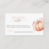 Fall in Love Pumpkin Pink Bow Diaper Raffle エンクロージャーカード (正面)