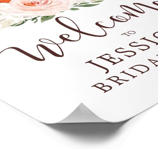 Fall in Love Pumpkin Shower Welcome Sign ポスター (角)