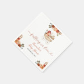 Fall In Love Pumpkin Stroller Floral Baby Shower スタンダードカクテルナプキン (角)