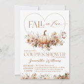 Fall in love Pumpkin Wildflower Couples Shower 招待状 (正面)
