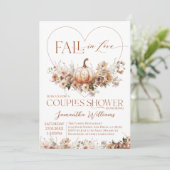 Fall in love Pumpkin Wildflower Couples Shower 招待状 (スタンド正面)