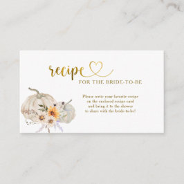 Fall in Love Pumpkins Bridal Shower Recipe Request エンクロージャーカード