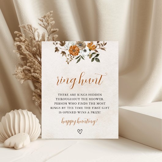 Fall in Love | Ring Hunt Bridal Shower Game Sign ポスター