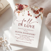 Fall in Love Rustic Autumn Floral Bridal Shower 招待状