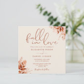 Fall In Love Rustic Autumn Floral Wedding 招待状 (スタンド正面)