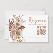 Fall In Love Rustic Autumn Wedding RSVP Card (正面)