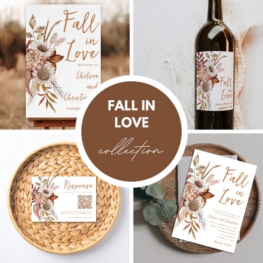Fall In Love Rustic Autumn Wedding RSVP Card
