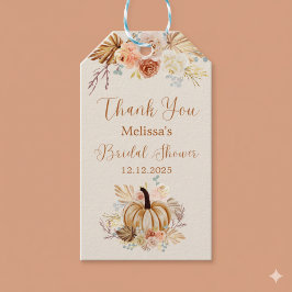 Fall In Love Rustic Bridal Shower Thank You ギフトタグ