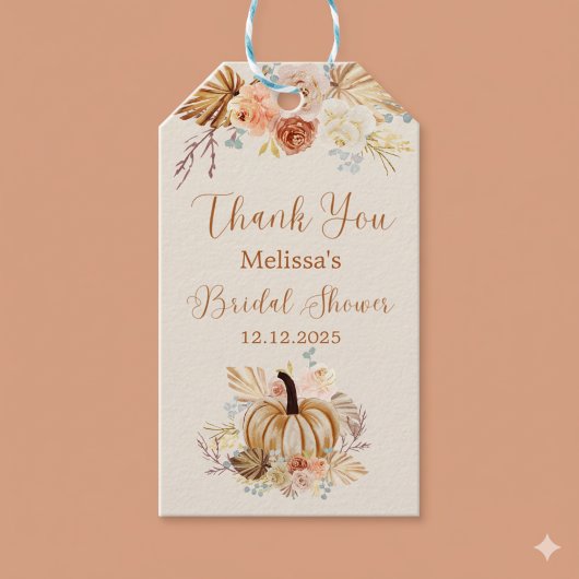 Fall In Love Rustic Bridal Shower Thank You ギフトタグ