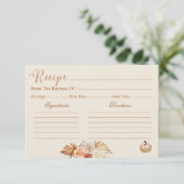 Fall In Love Rustic Terracotta Bridal Recipe Card 招待状 (スタンド正面)