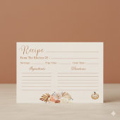 Fall In Love Rustic Terracotta Bridal Recipe Card 招待状