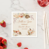 Fall In Love Rustic Terracotta Bridal Shower スタンダードカクテルナプキン (インサイチュ)