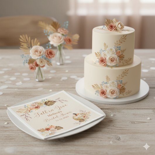 Fall In Love Rustic Terracotta Bridal Shower スタンダードカクテルナプキン