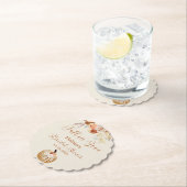 Fall In Love Rustic Terracotta Bridal Shower ペーパーコースター (インサイチュ)