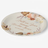 Fall In Love Rustic Terracotta Bridal Shower ペーパープレート (アングル)