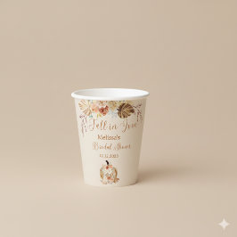 Fall In Love Rustic Terracotta Bridal Shower 紙コップ
