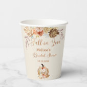 Fall In Love Rustic Terracotta Bridal Shower 紙コップ (裏面)
