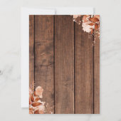 Fall In Love Rustic Wood Autumn Floral Wedding 招待状 (裏面)