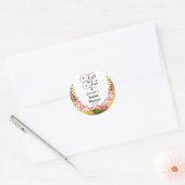 Fall in Love Script Floral Bridal Shower ラウンドシール (封筒)