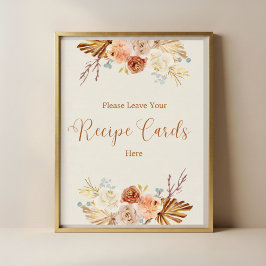 Fall In Love Terracotta Leave Your Recipe Card ポスター