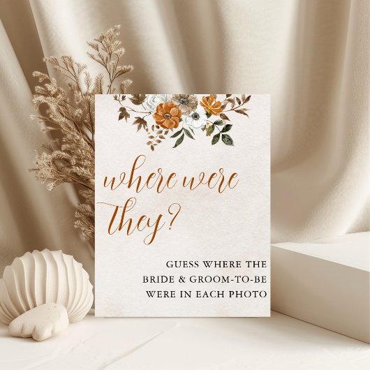 Fall in Love | Where Were They Bridal Shower Sign ポスター
