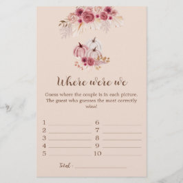 Fall In Love Where were we Bridal Shower Game