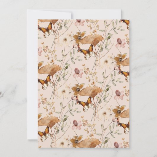 Fall in Love Wildflower Bridal Shower Invitation 招待状 (裏面)