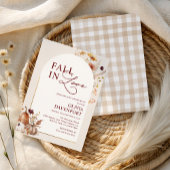 Fall in Love Wildflower Pumpkin Arch Bridal Shower 招待状