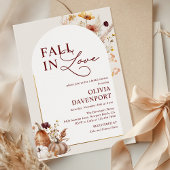 Fall in Love Wildflower Pumpkin Arch Bridal Shower 招待状