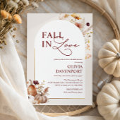 Fall in Love Wildflower Pumpkin Arch Bridal Shower 招待状