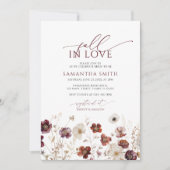 Fall In Love Wildflowers Bridal Shower 招待状 (正面)