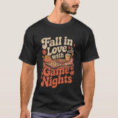 Fall in Love with Game Nights Autumn Board Game Vi Tシャツ (正面)