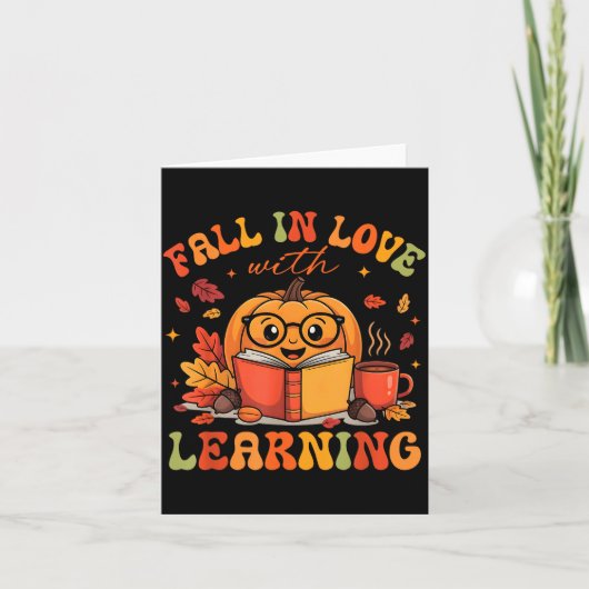 Fall In Love With Learning Autum Thanksgiving Teac カード (正面)