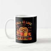 Fall In Love With Learning Autum Thanksgiving Teac コーヒーマグカップ (左)