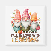 Fall in Love with Learning – Autumn Gnome Trio マグネット (正面)