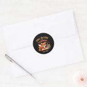 Fall in Love with Learning Funny Halloween Design  ラウンドシール (封筒)