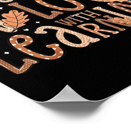 Fall In Love With Learning Teacher Autumn Pumpkin ポスター (角)