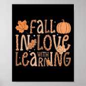 Fall In Love With Learning Teacher Autumn Pumpkin ポスター (正面)