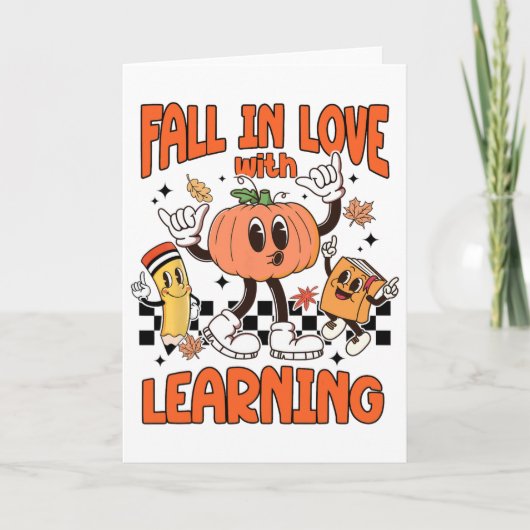 Fall In Love With Learning Thanksgiving Teacher Ki カード (正面)